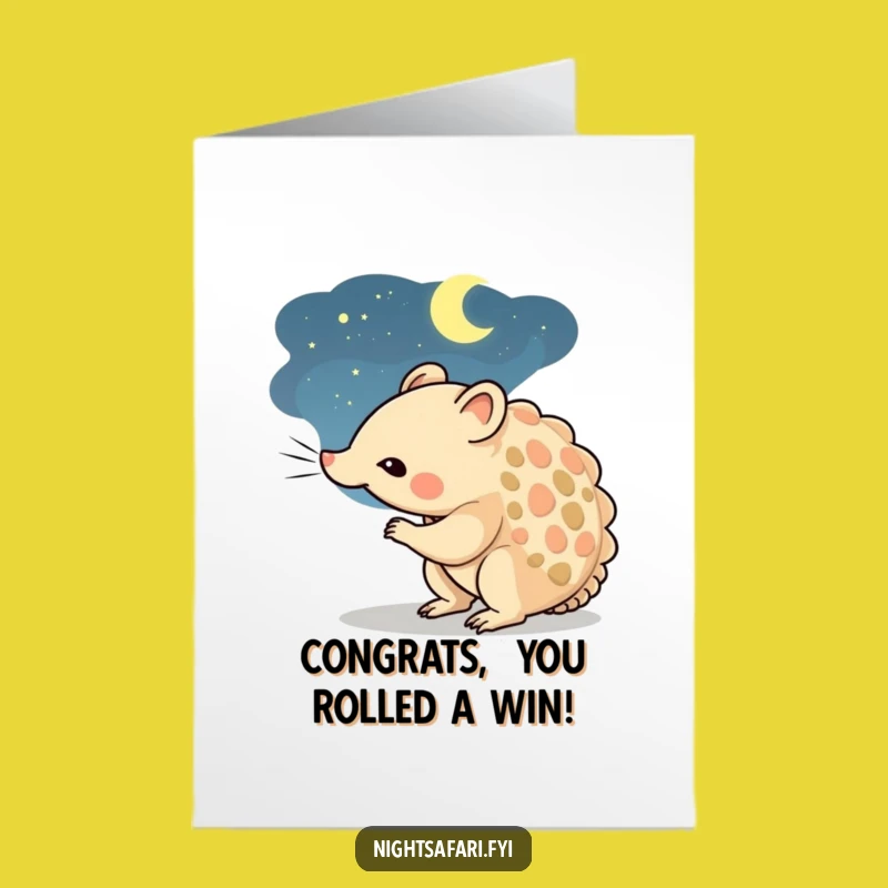 Free Printable Congrats Card: Pangolin's Night Sniff - Funny Downloadable Gift!