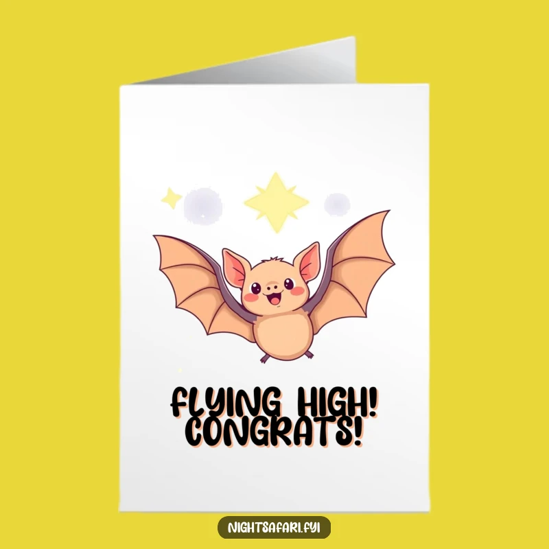 Free Printable Fruit Bat Congrats Card: Funny Stellar Downloadable Gift for Success