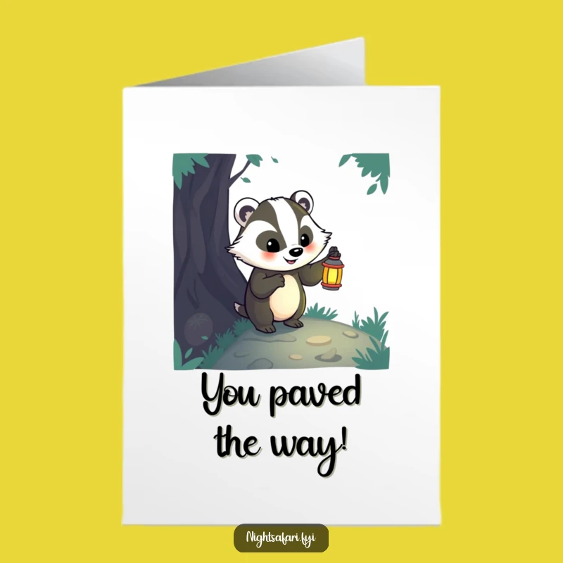 Free Printable Badger Congrats Card: Lantern Badger Journey, Downloadable Path to Success