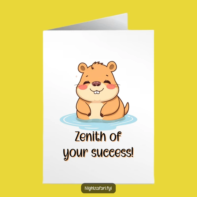 Free Printable Congrats Card: Chill Capybara Celebrates Your Big Win