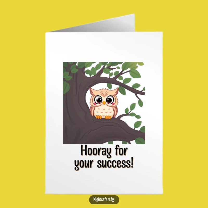 Free Printable Congrats Card: Curious Owl Peering - Downloadable Celebration