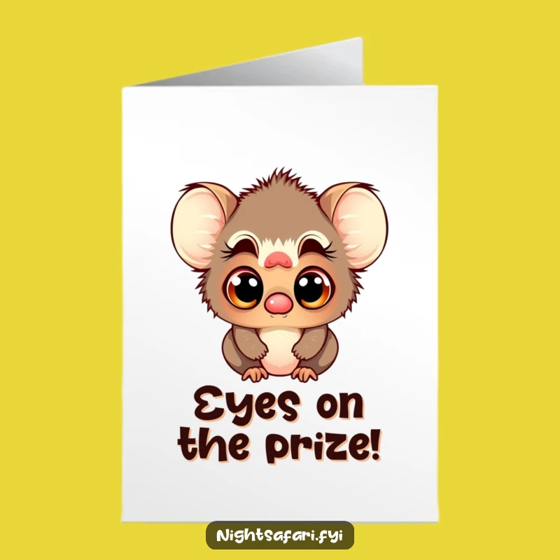 Free Printable Congrats Card: Curious Tarsier Celebrates Your Achievement