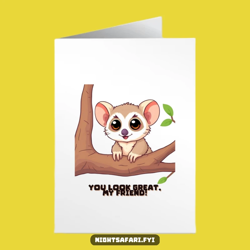 Free Printable Congrats Card: Playful Tarsier - Downloadable Wide-Eyed Wishes!