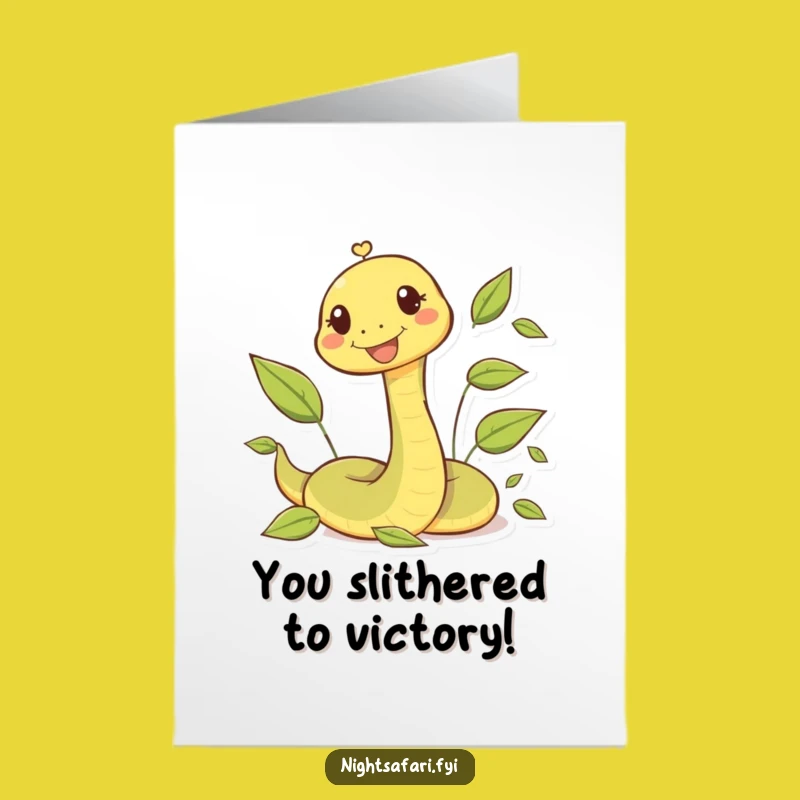 Free Printable Congrats Card: Snake's Playful Slither - Funny Downloadable Gift!