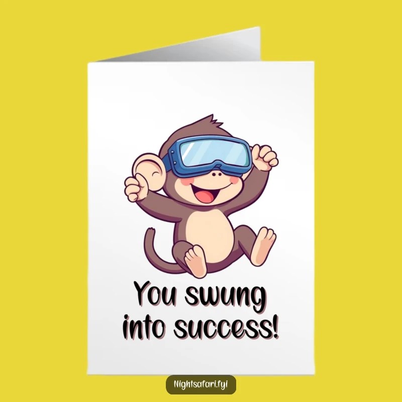 Free Printable Monkey Congrats Card: Funny Downloadable Gift for Mission Accomplished