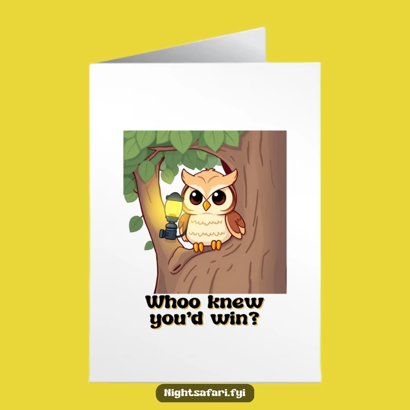 Free Printable Owl Congrats Card: Headlamp Owl Success, Downloadable Bright Achievement