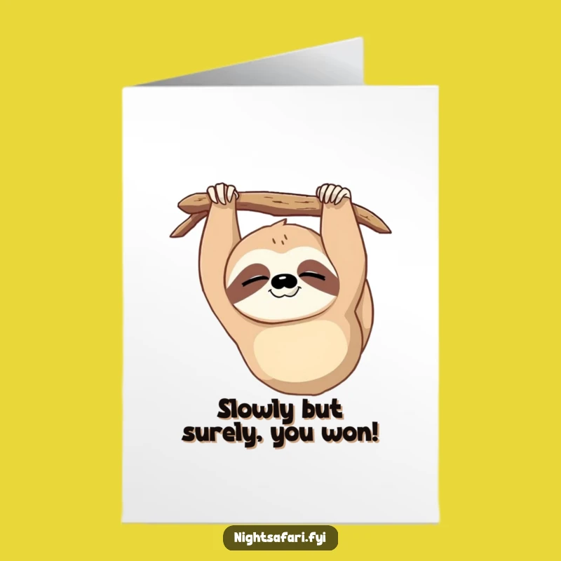 Free Printable Sloth Congrats Card Funny Slow WInk Downloadable Gift