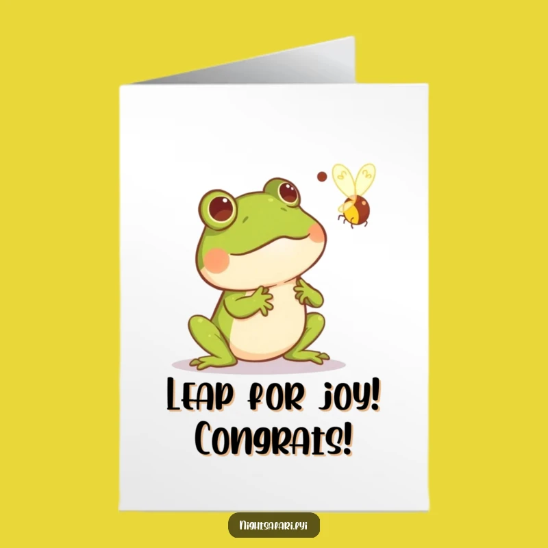Free Printable Froggy Congrats Card: Funny Downloadable Greeting for Amazing Achievements!