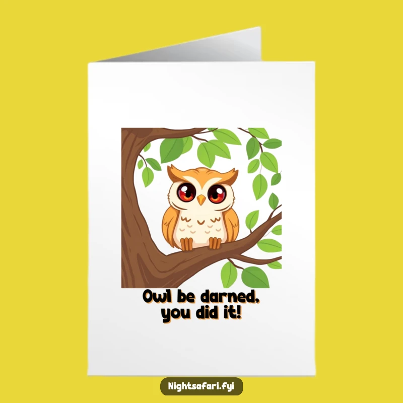 Free Printable Curious Owl Congrats Card - Unexpected Downloadable Celebration!