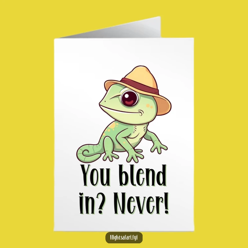 Free Printable Congrats Card: Chameleon Safari Hat Excitement - Unique Downloadable