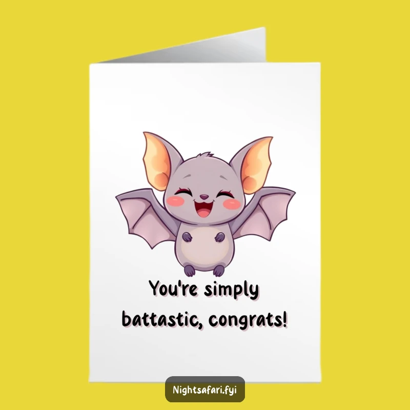Free Printable Bat Congrats Card - Glowing Downloadable Celebration Flutter!