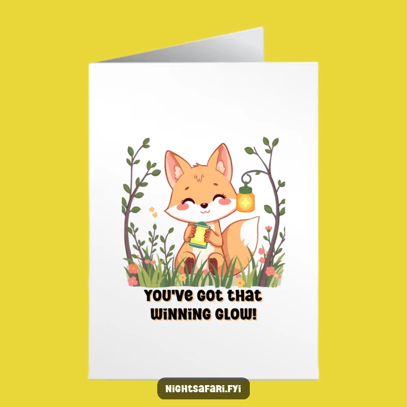 Free Printable Fox Lantern Congrats Card - Glowing Downloadable Surprise!