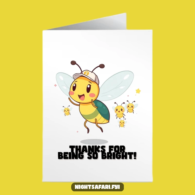 Free Printable Firefly Parade Thank You Card - Downloadable Glowing Appreciation Greeting