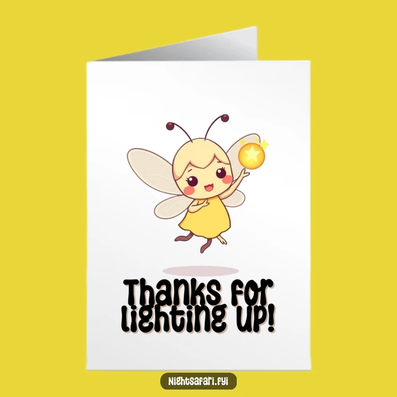 Free Printable Firefly Thank You Card: Humorous Light Gift