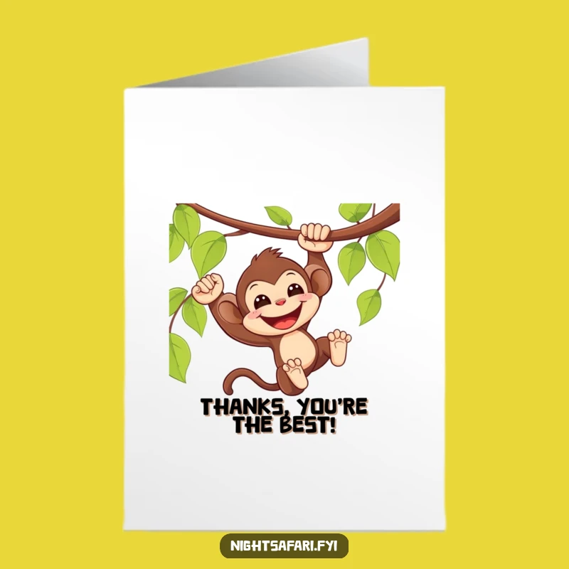 Free Printable Monkey Thank You Card: Humorous Jungle Gift