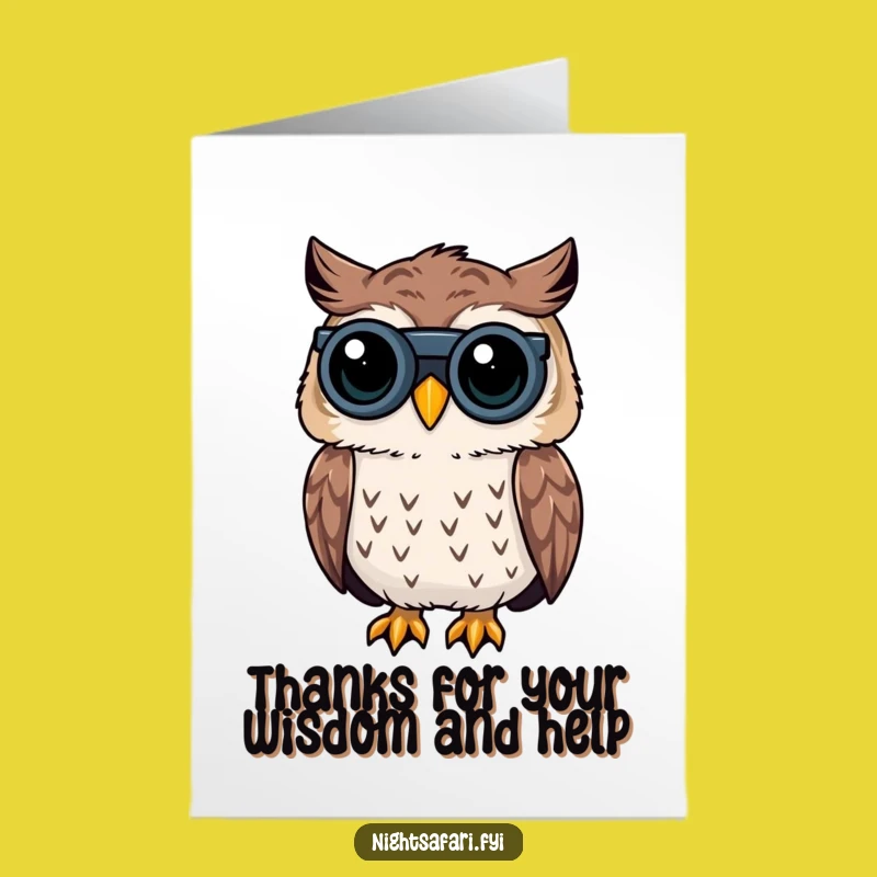 Free Printable Owl Thank You Card Funny Curious Downloadable Gift