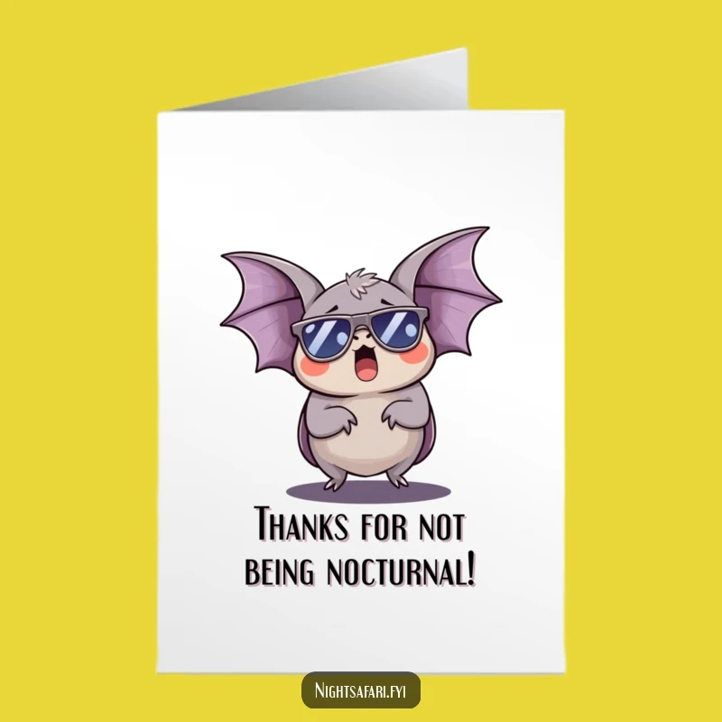 Free Printable Sleepy Bat Thank You Card - Downloadable Funny Appreciation Greeting