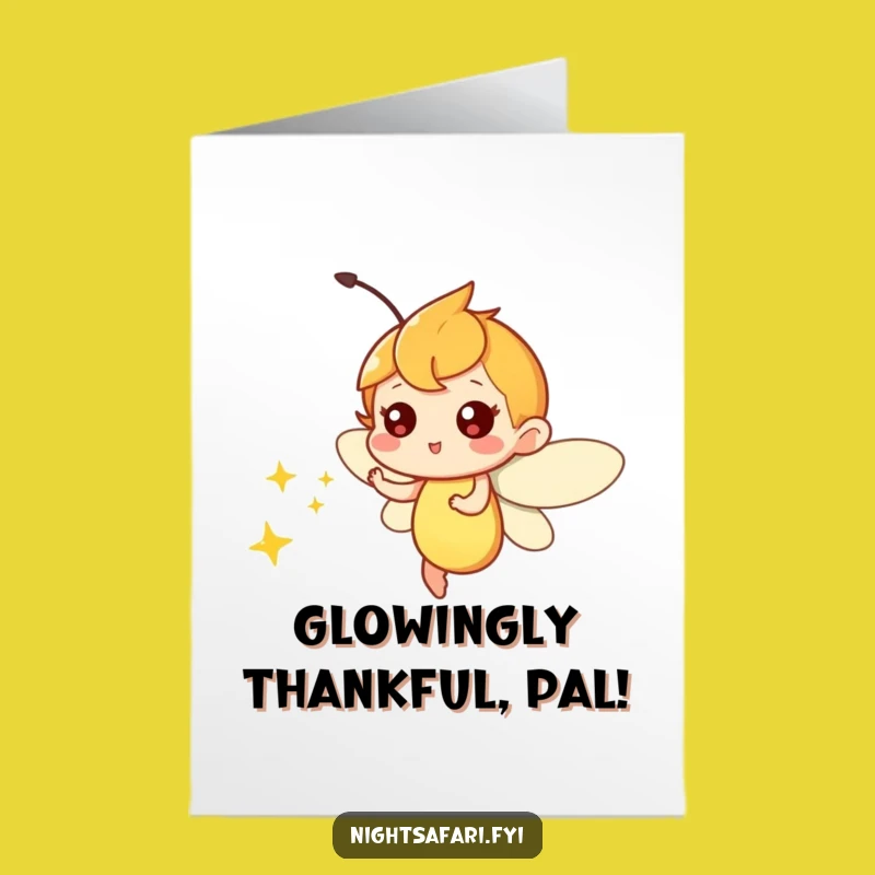 Free Printable Thank You Card: Luminous Firefly Gratitude, Downloadable Appreciation