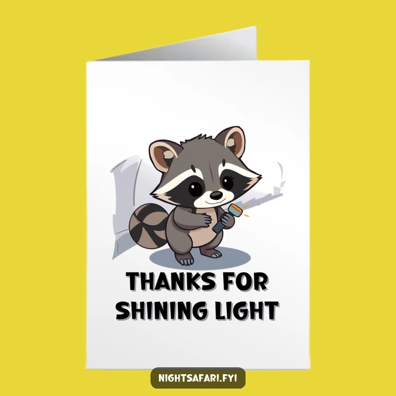 Free Printable Thank You Card: Raccoon Explorer, Express Gratitude with Humor