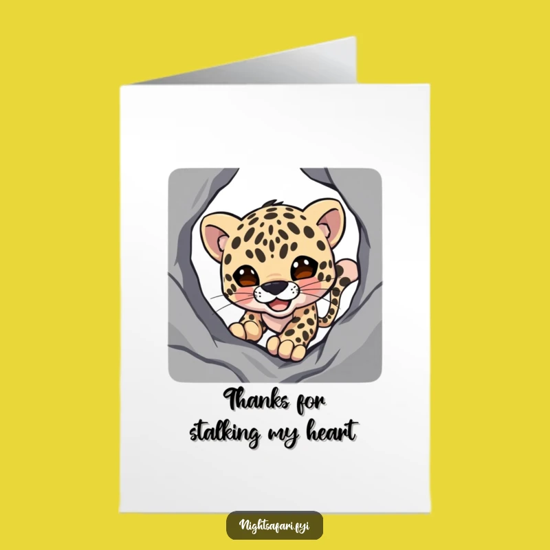 Free Printable Thank You Card: Stealthy Leopard Funny Downloadable Gift for Thanks
