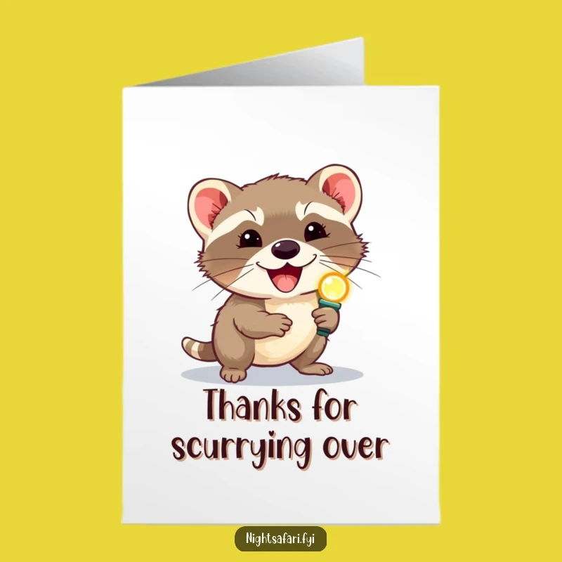 Free Printable Thank You Card: Civet with Headlamp, Humorous Downloadable for a Fun Gift