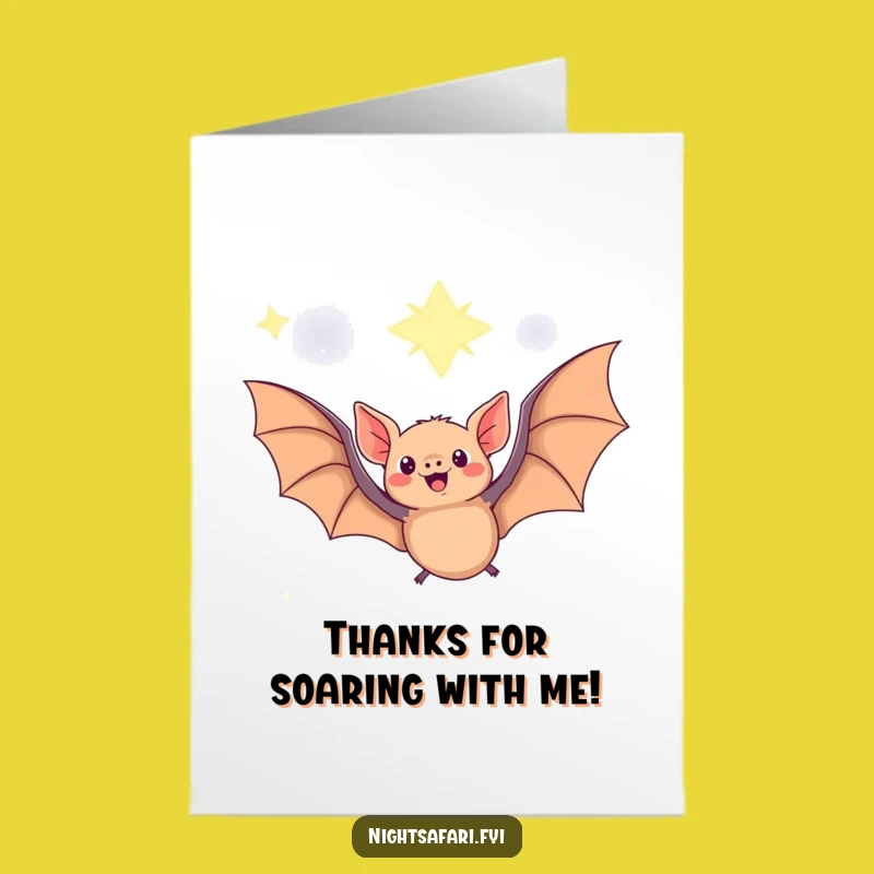 Free Printable Fruit Bat Thank You Card: Funny Night Sky Downloadable Gift