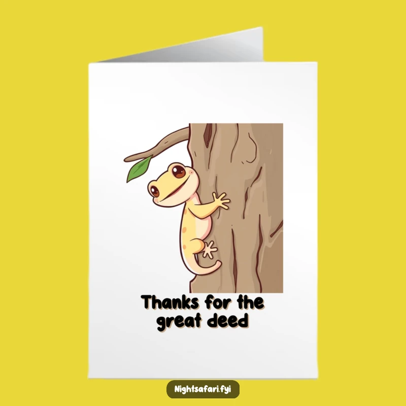 Free Printable Thank You Card: Giggling Gecko Gratitude - Funny Downloadable