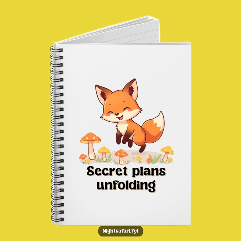Funny Fox Notebook: Glowing Mushrooms, Smiling Explorer, Journal Your Adventures
