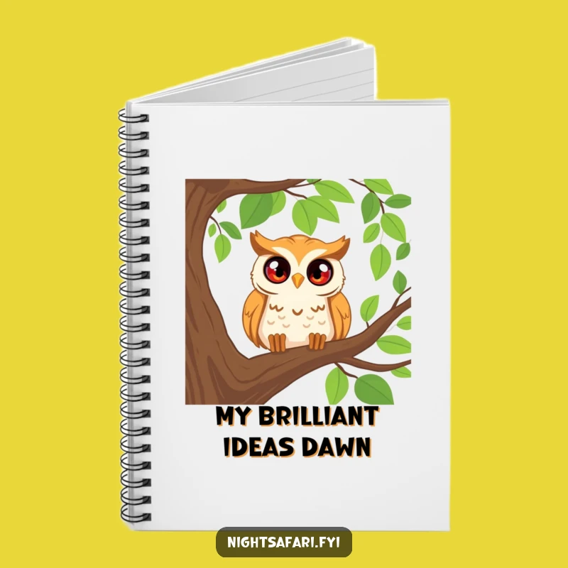 Funny Happy Owl Notebook - Curious Peering Journal Gift