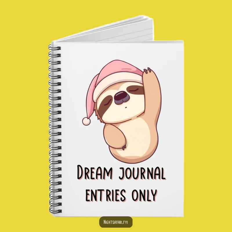 Funny Sleepy Sloth Nightcap Notebook: Jot Down Thoughts at Your Own Pace