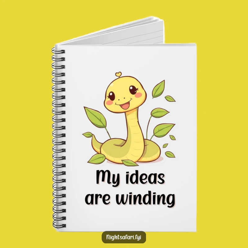 Funny Snake Notebook: Happy Character Jotting Playful Leaf Slithers