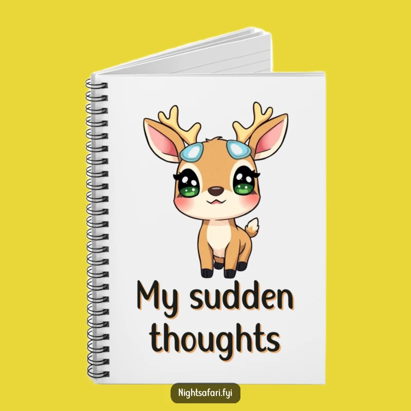 Funny Deer Glowing Eyes Notebook: Jot Down Thoughts Inspired By Nature Gift
