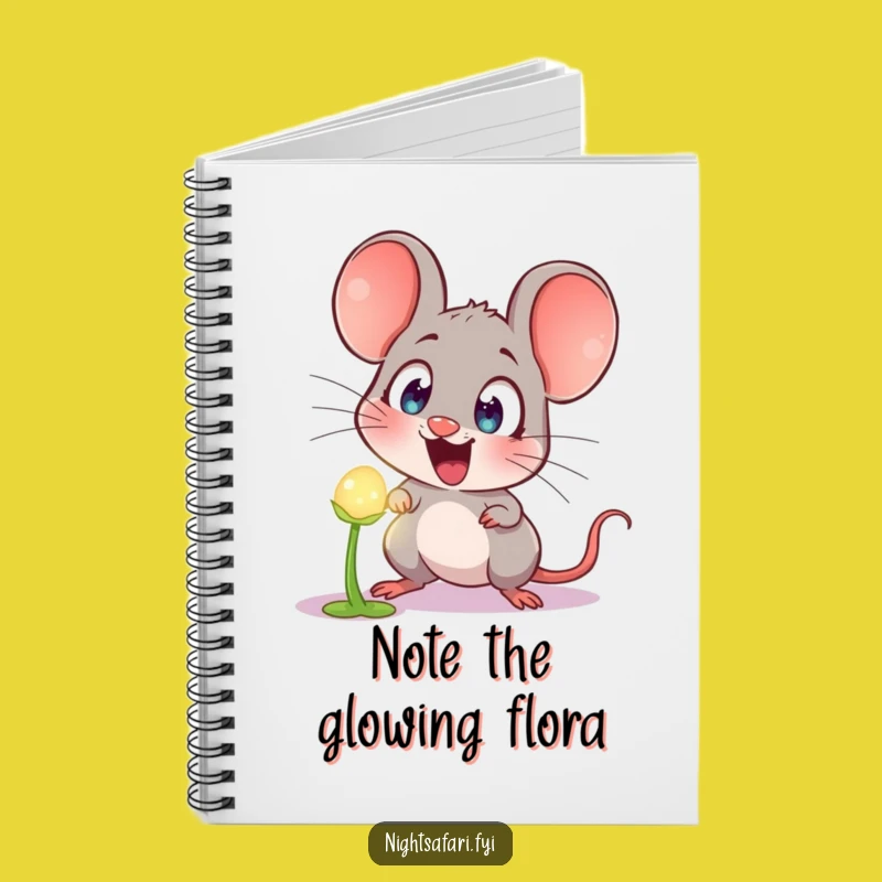Funny Astonished Mouse Notebook: Jot Down Ideas with Glowing Plant Humor!