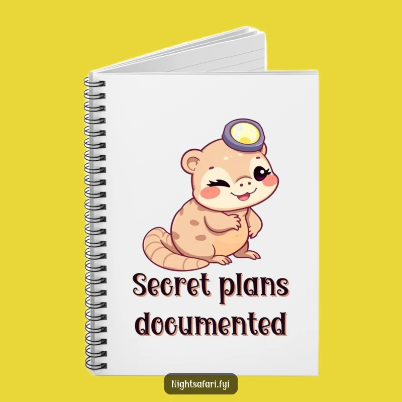 Funny Winking Pangolin Headlamp Notebook - Jot Down Ideas with a Wink