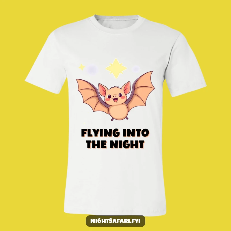 Funny Fruit Bat T-Shirt: Starry Night Flyer Graphic Tee for Fun