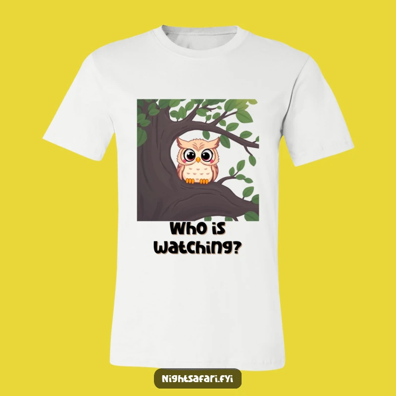 Funny Wide-Eyed Owl T-Shirt - Mysterious Night Explorer Tee!