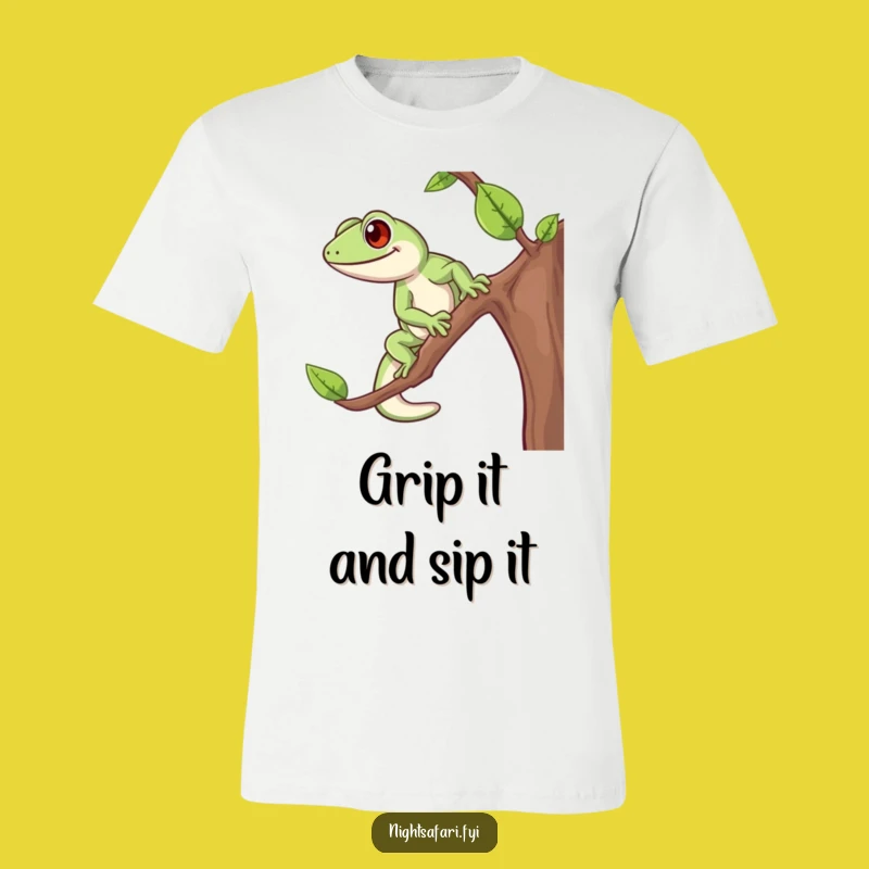 Funny Gecko T-Shirt: Cheerful Climber Graphic Tee for Fun Lovers