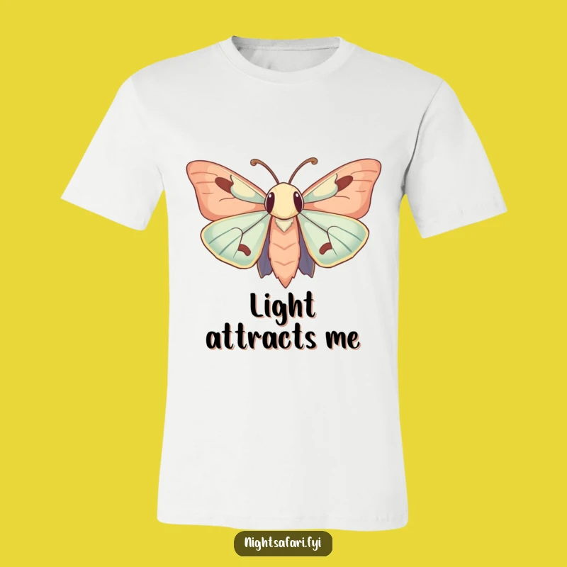 Funny Curious Moth T-Shirt: Hilarious Light-Chasing Design for Moth Fans!