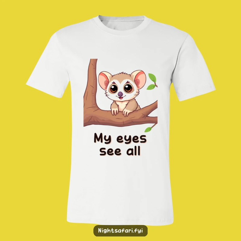Funny Tarsier Large Eyes T-Shirt: Playful Peeking Apparel for Fun