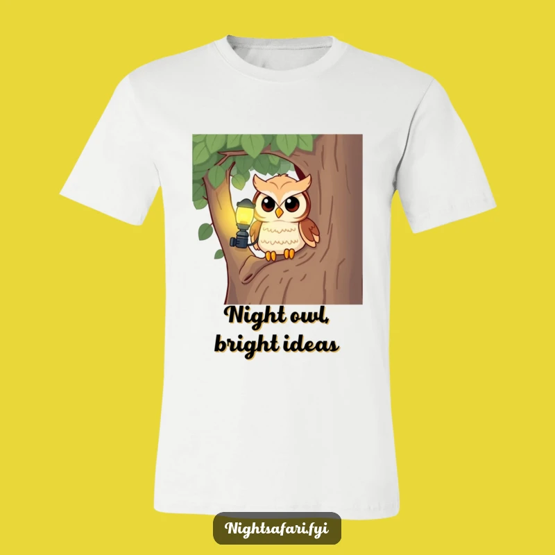 Funny Owl Headlamp T-Shirt: Curious Explorer Humor, Best Gift Idea