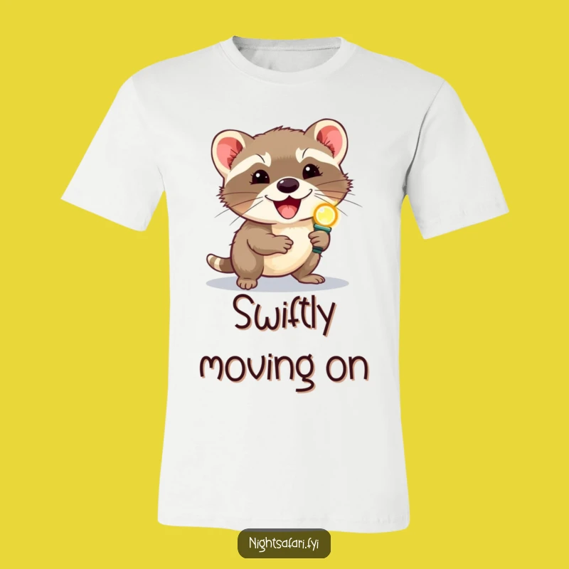 Funny Civet Headlamp T-Shirt - Delighted Scurrying Critter Tee Gift