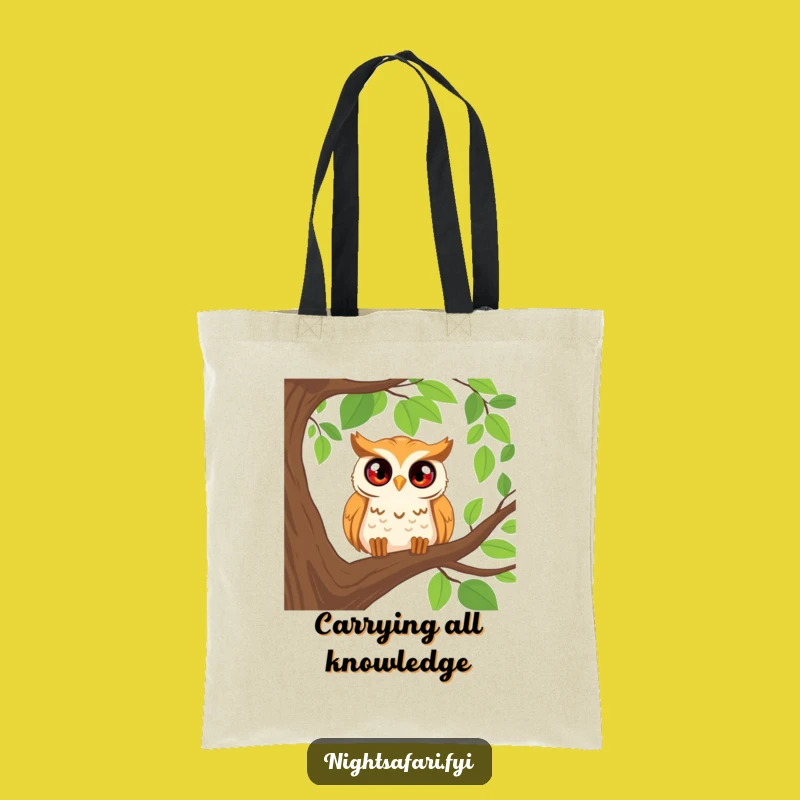 Funny Happy Owl Tote Bag - Curious Peering Design Eco Gift