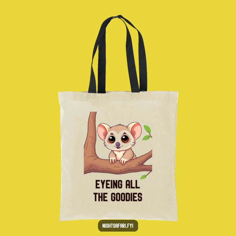 Funny Tarsier Large Eyes Tote Bag: Carry Your Curiosity Everywhere