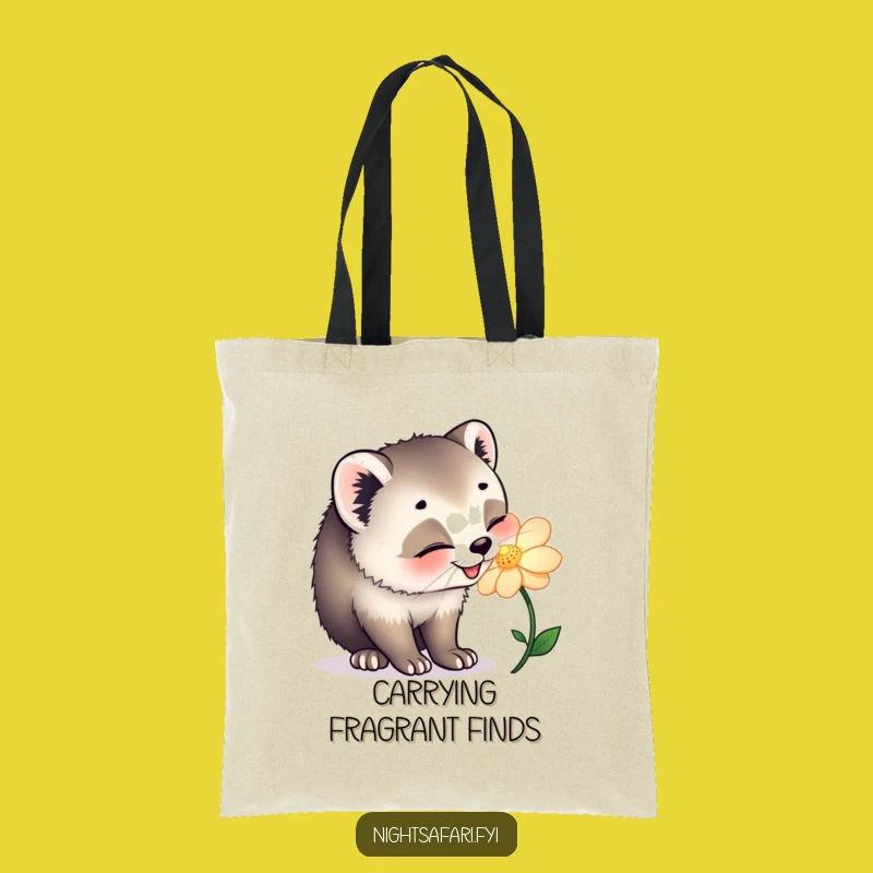 Funny Civet Cat Flower Tote Bag - Durable Nature Bag, Ideal Funny Gift for Shoppers