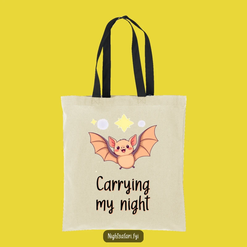 Funny Fruit Bat Tote Bag: Starry Night Carry-All for Everyday Magic