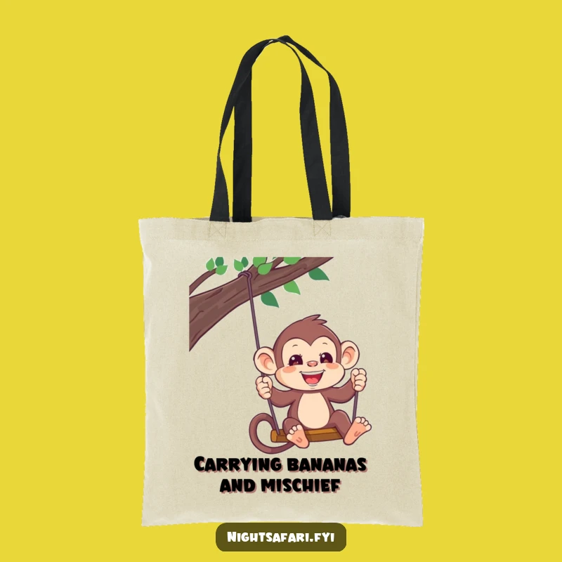 Funny Monkey Headlamp Tote Bag: Carry Your Gear With Playful Explorer Style Gift