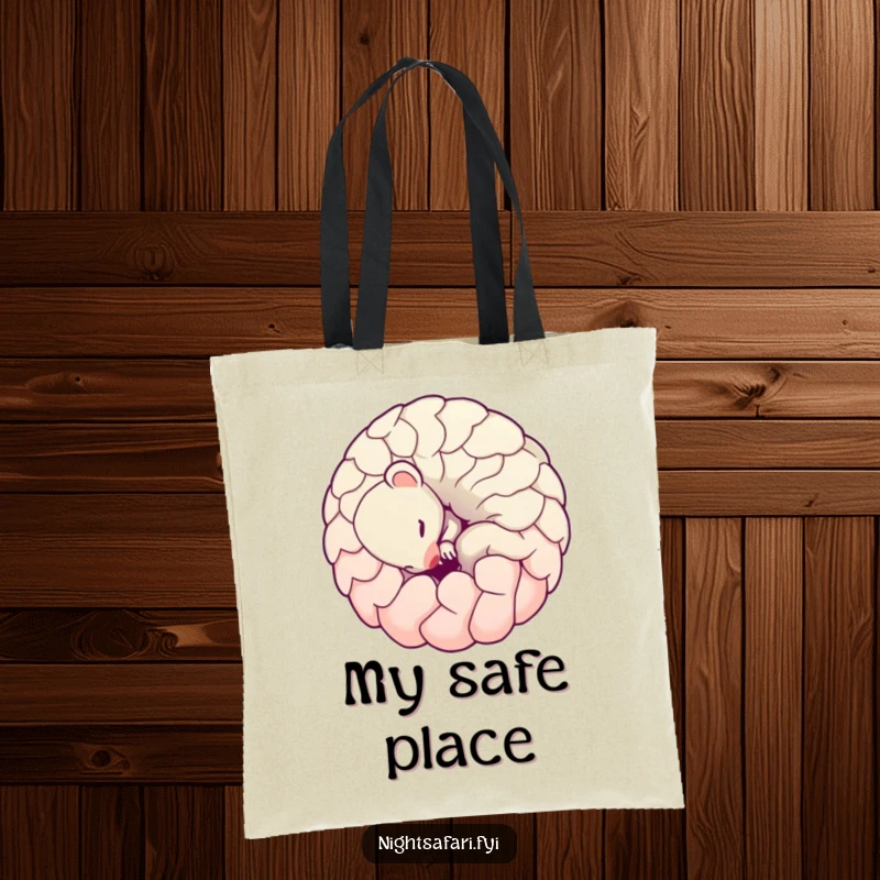 Funny Pangolin Tote Bag: A shy pangolin curled into a playful ball, perfect for carrying essentials with a unique and charming flair.