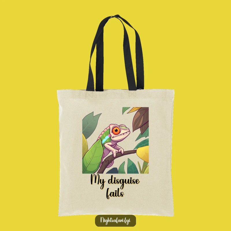 Funny Chameleon Tote Bag: Determined Disguise Carry-All for Laughs