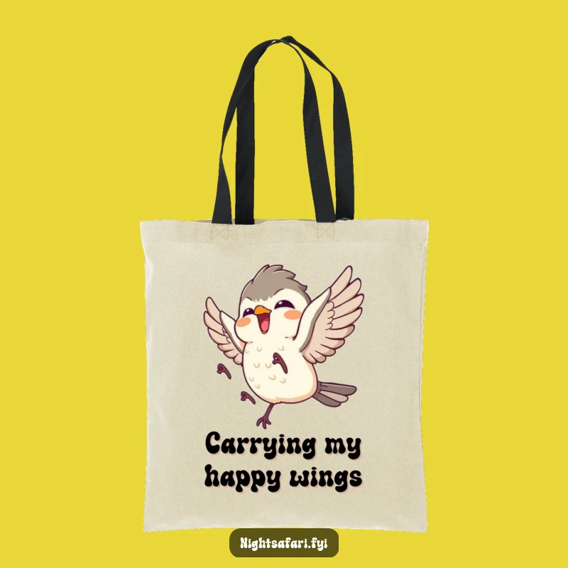 Stylish Funny Nightjar Tote Bag: Giggling Bird for Daily Fun
